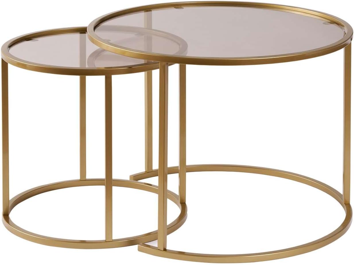 Hanah Home Elegant Coffee Table Set (2 pezzi), Oro e Bronzo - immagine 6