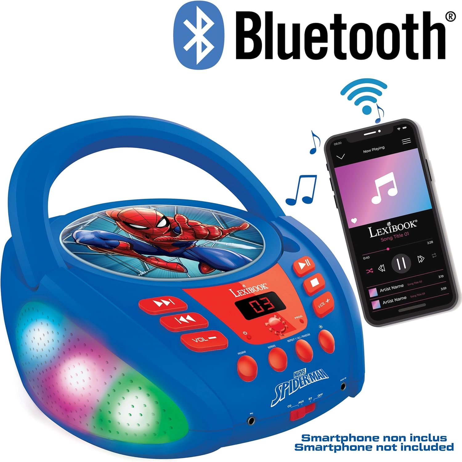Lexibook Marvel Uomo Ragno - Lettore CD Bluetooth per Bambini - immagine 5