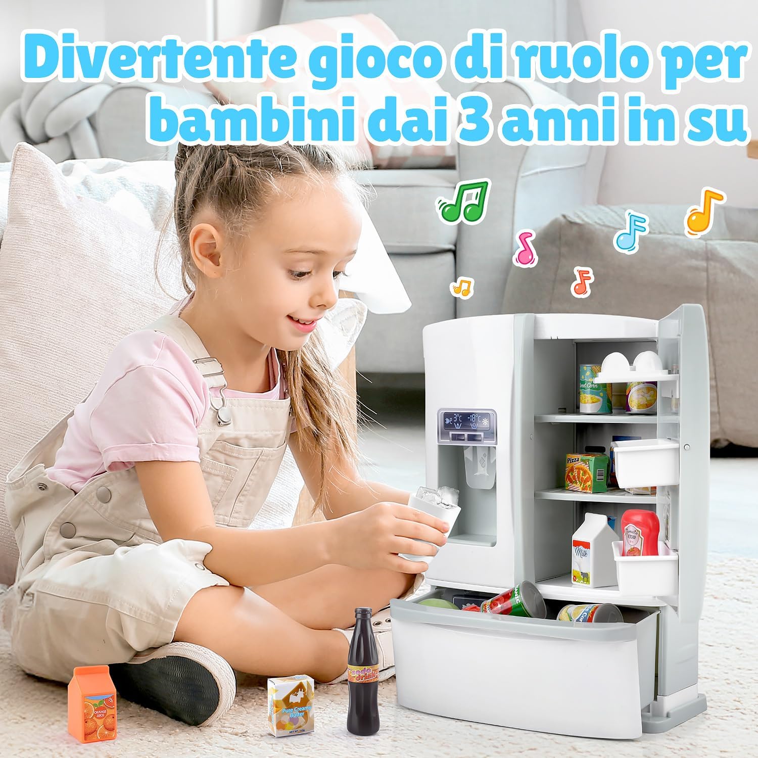 Play Frigorifero Giocattolo con Accessori, Bianco - immagine 2