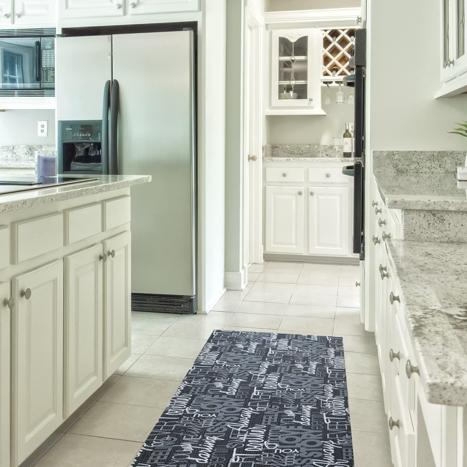 Lavelahome Tappeto Cucina 50 x 245 Grigio Nero Love