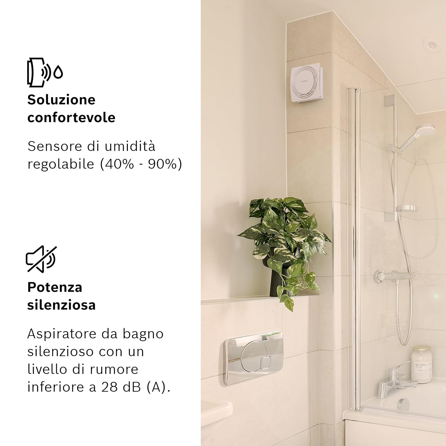 Bosch 1900 DH W100 - Aspiratore da Bagno Silenzioso - immagine 3