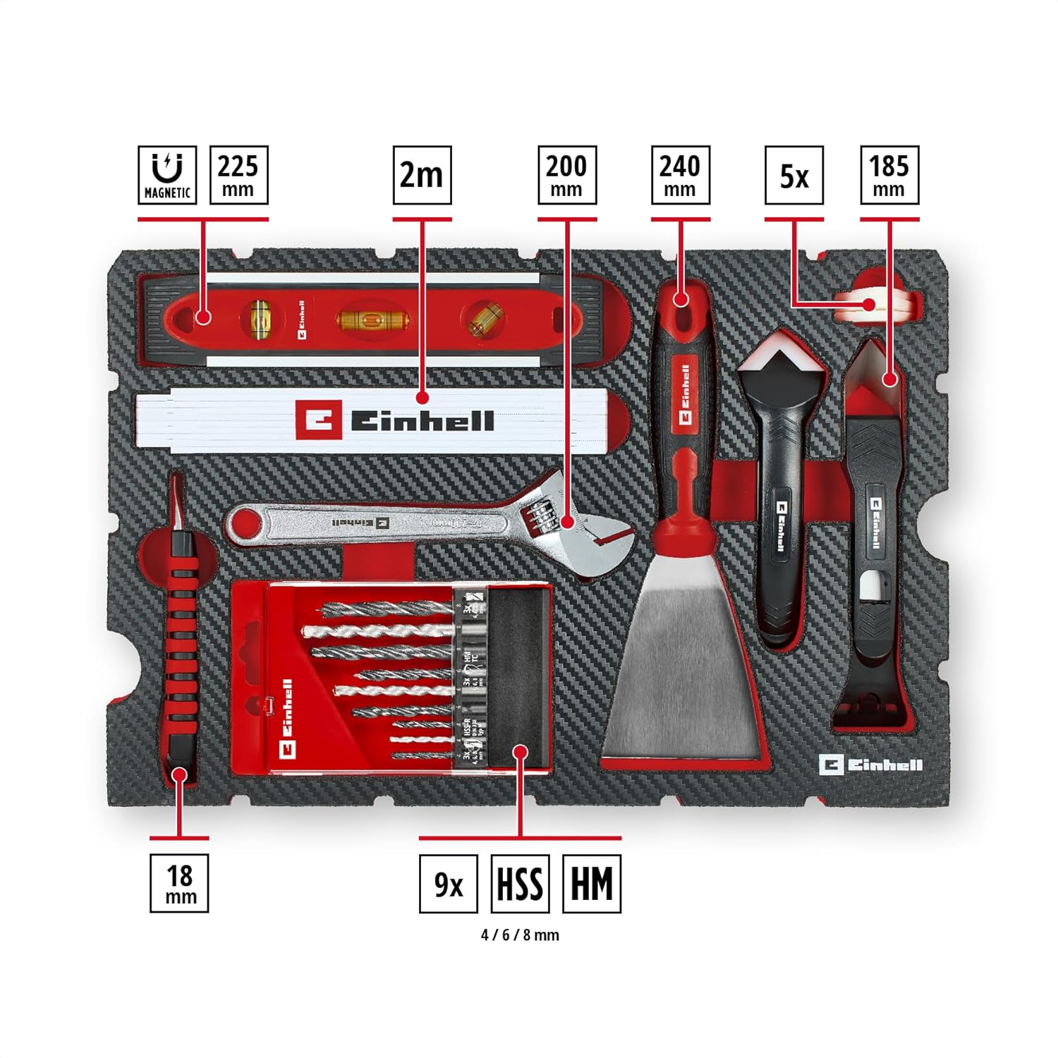 Originale Einhell Valigetta Attrezzi Ristrutturazione E-Case 78 pz - immagine 3