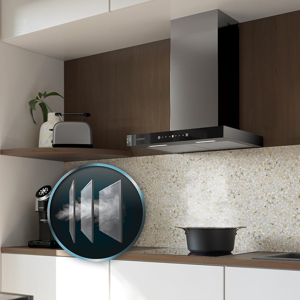 Cecotec Cappa Aspirante 60 cm Flux TT 605500 Glass Black A++ - immagine 7