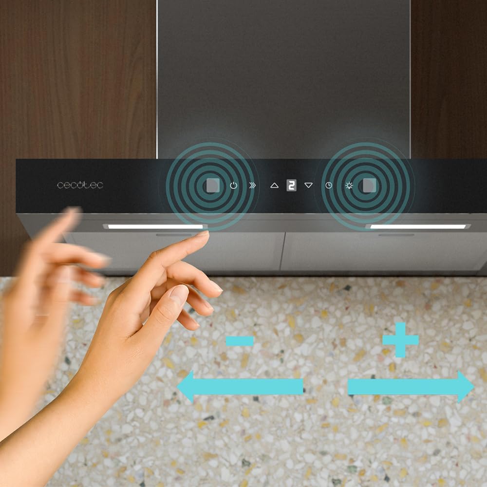 Cecotec Cappa Aspirante 60 cm Flux TT 605500 Glass Black A++ - immagine 8