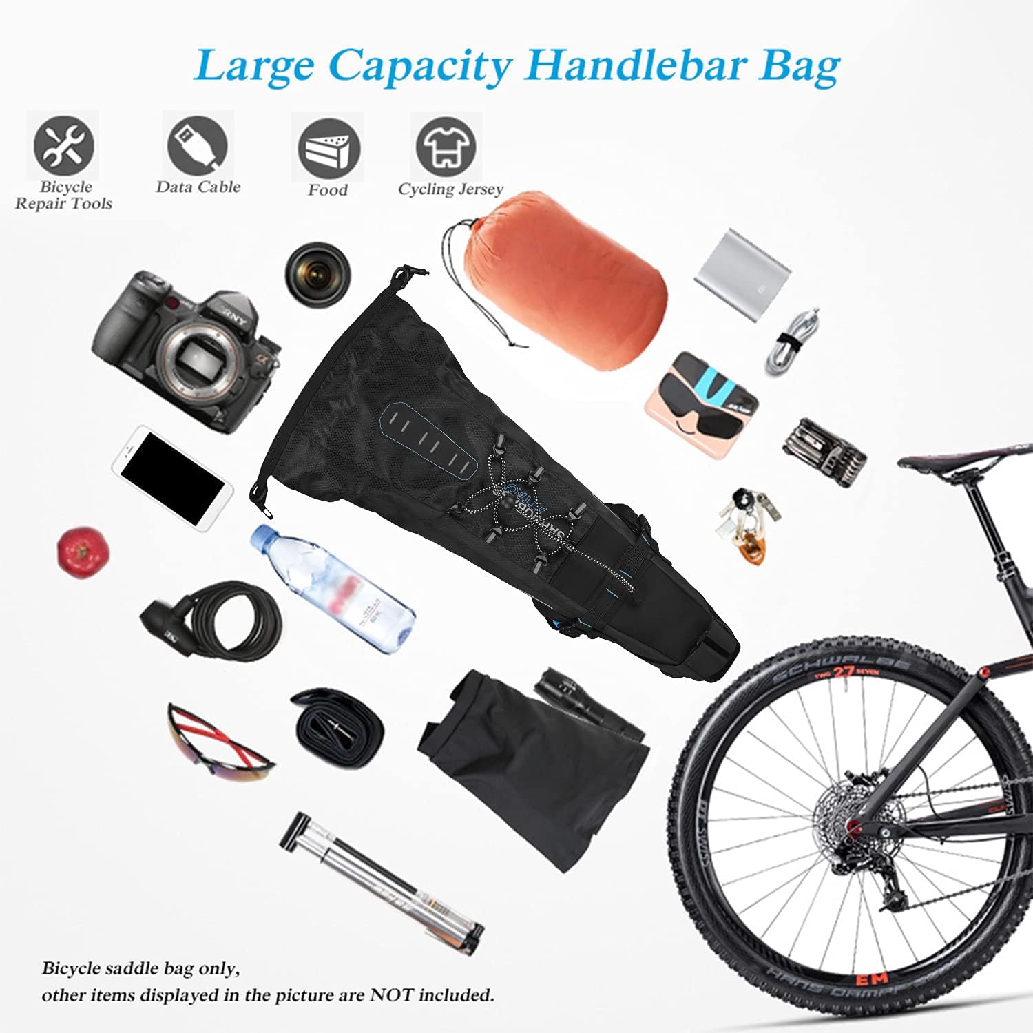 Lixada Borsa Posteriore Bici Sella Pannier 3L-10L - immagine 2