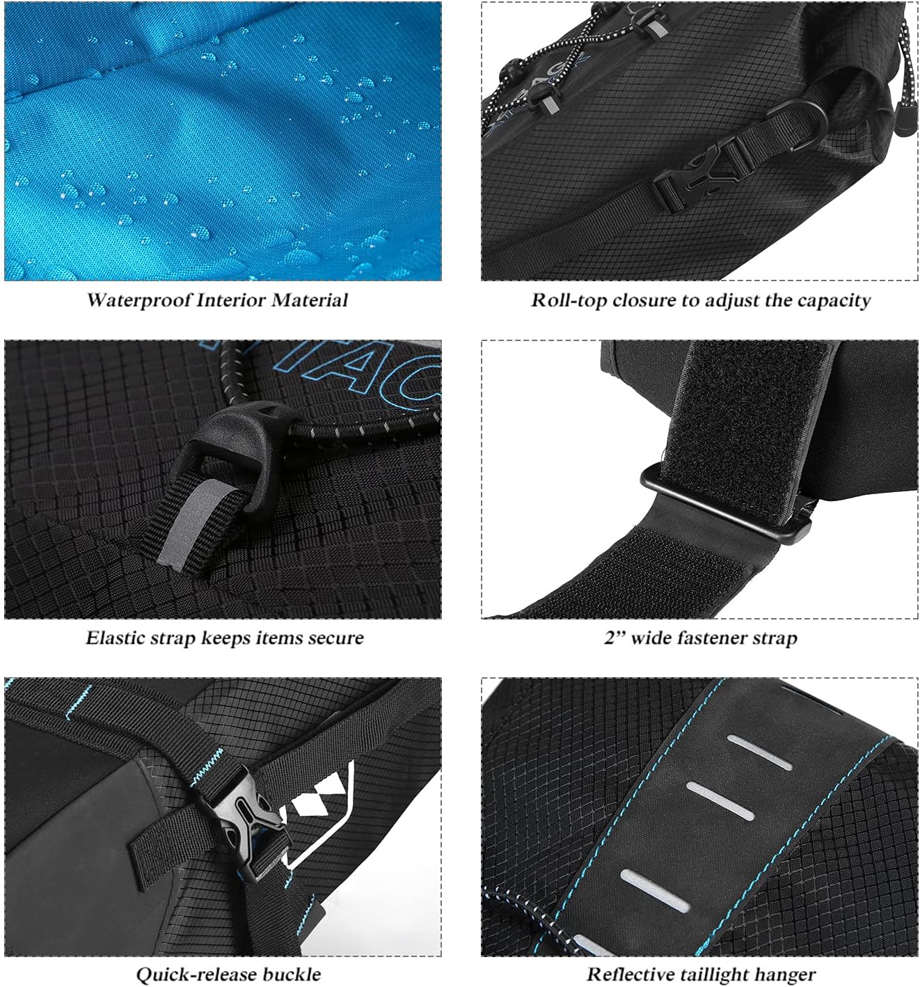 Lixada Borsa Posteriore Bici Sella Pannier 3L-10L - immagine 3