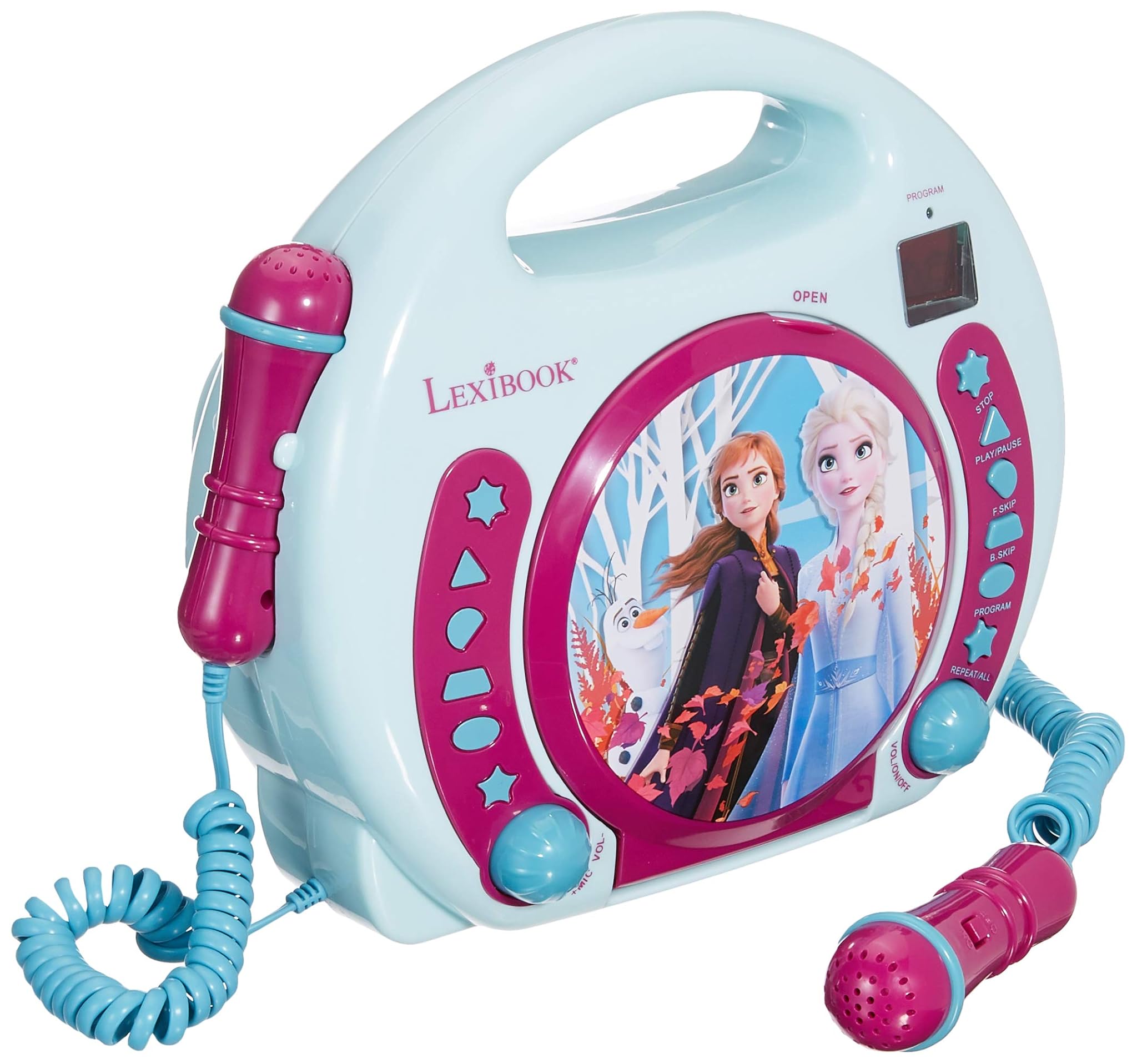 Lexibook Frozen - Lettore CD Portatile con Microfoni, Blu/Viola