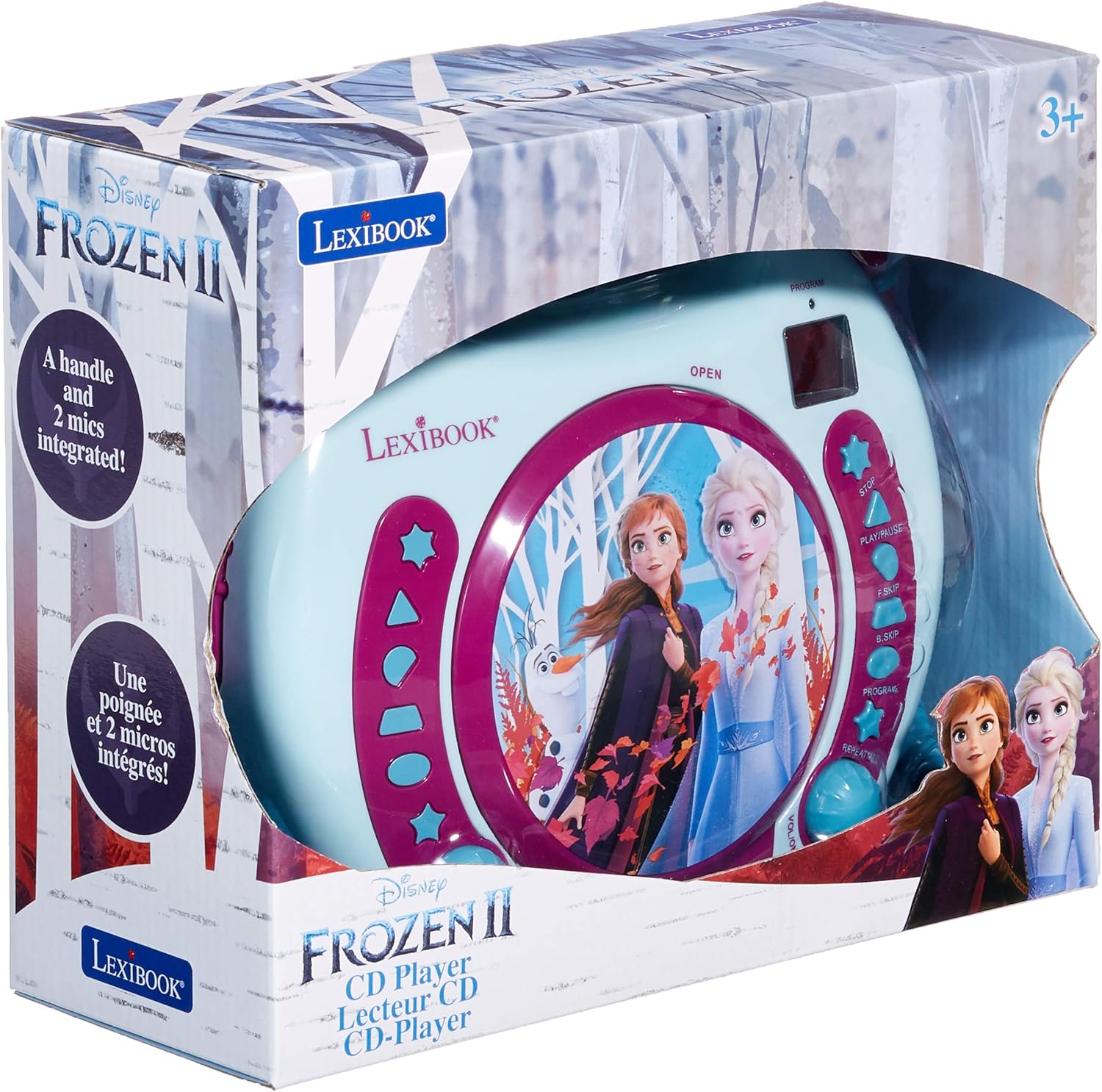 Lexibook Frozen - Lettore CD Portatile con Microfoni, Blu/Viola - immagine 2
