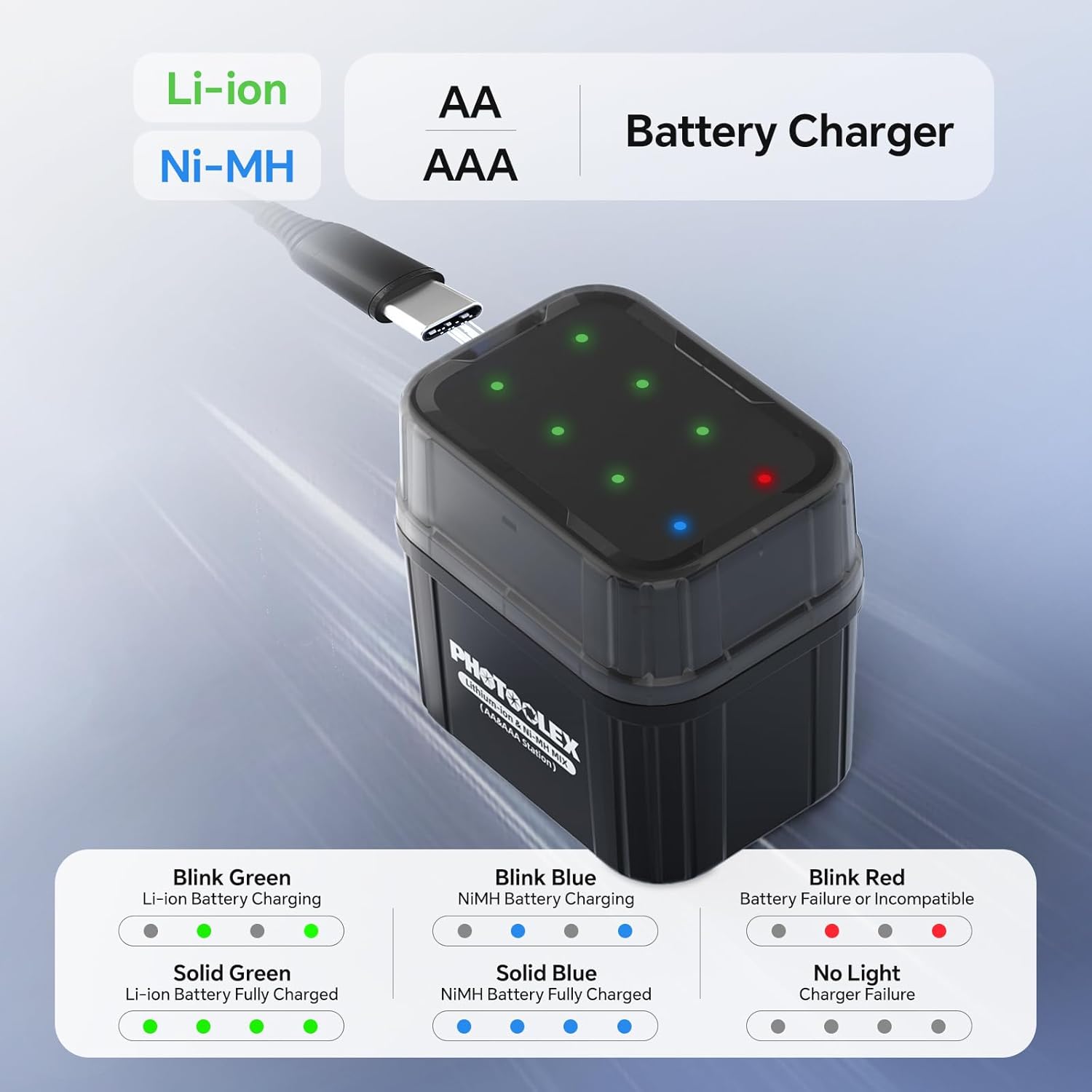 Photoolex Batterie Ricaricabili AA e AAA al Litio 1.5V - immagine 3