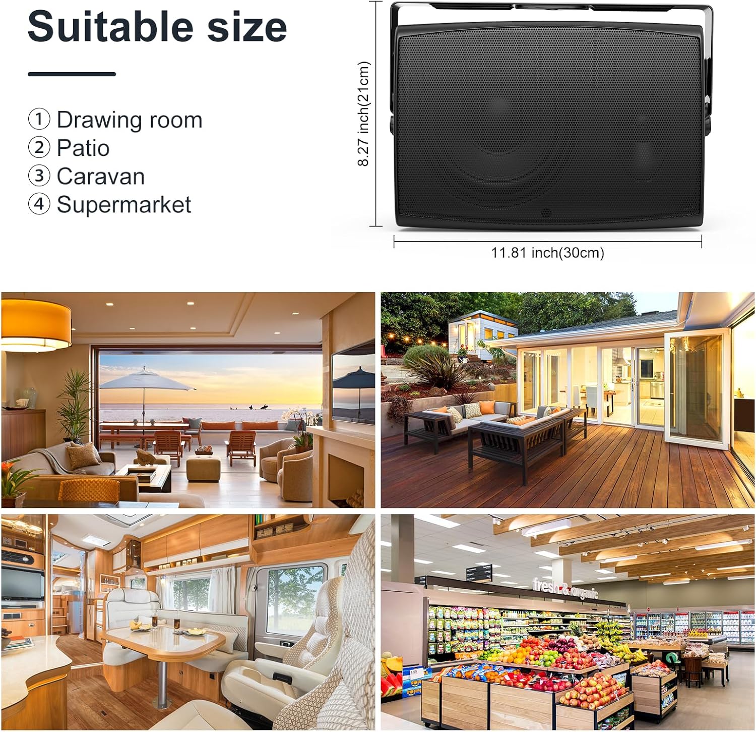 Studiofinix Altoparlanti Bluetooth da Esterno 6.5" 400W, Nero - immagine 6