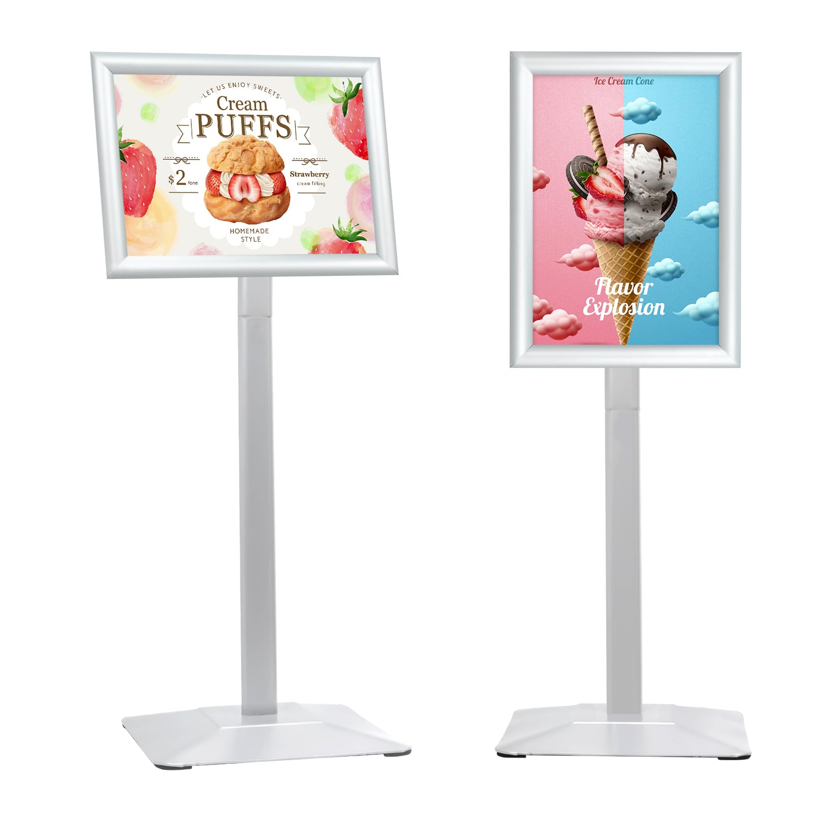 Standnee Espositore A3 da Pavimento per Insegne, Argento