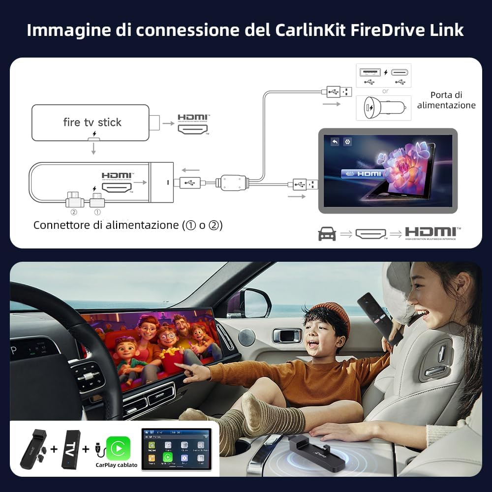 Carlinkit FireDrive Link - Adattatore HDMI CarPlay - immagine 6