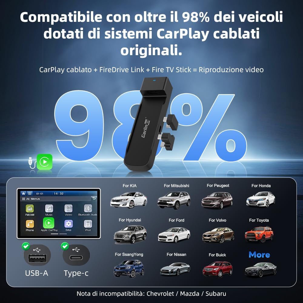 Carlinkit FireDrive Link - Adattatore HDMI CarPlay - immagine 8