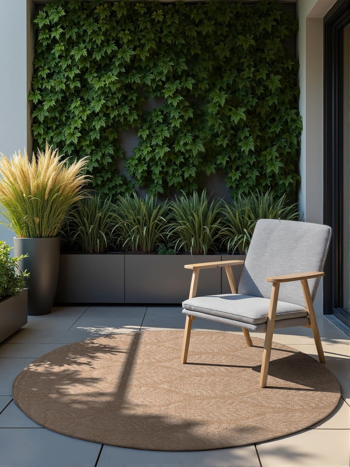 Northrugs Liora - Tappeto Rotondo Moderno Floreale, Ø 160 cm