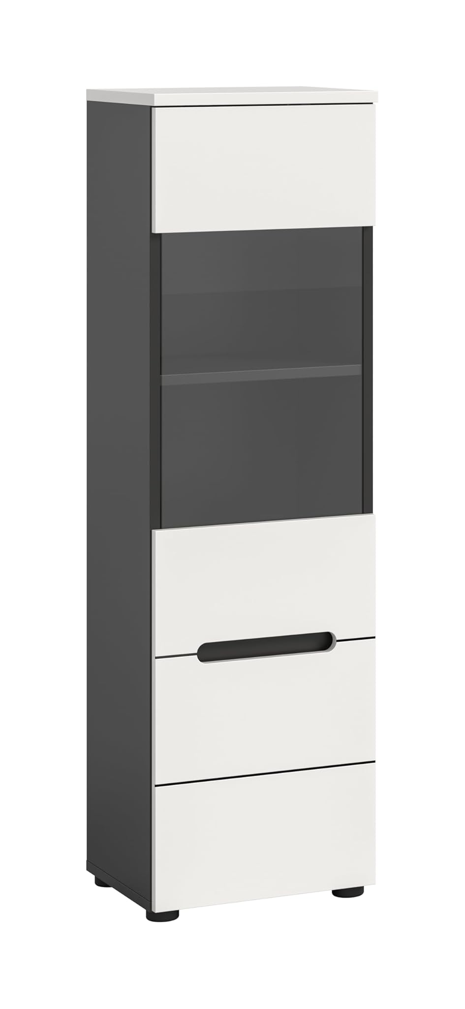 Vetrina Canu 36x125x33 cm Basalto Grigio/Bianco