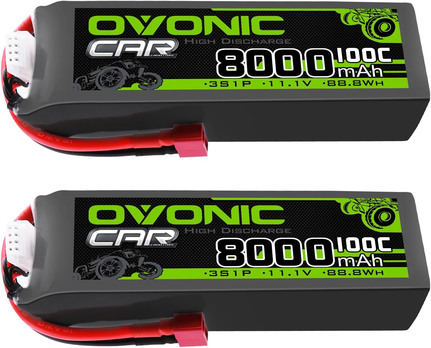 Ovonic Batteria Lipo 3S 11.1V 8000mAh 100C (2 pezzi) - immagine 1