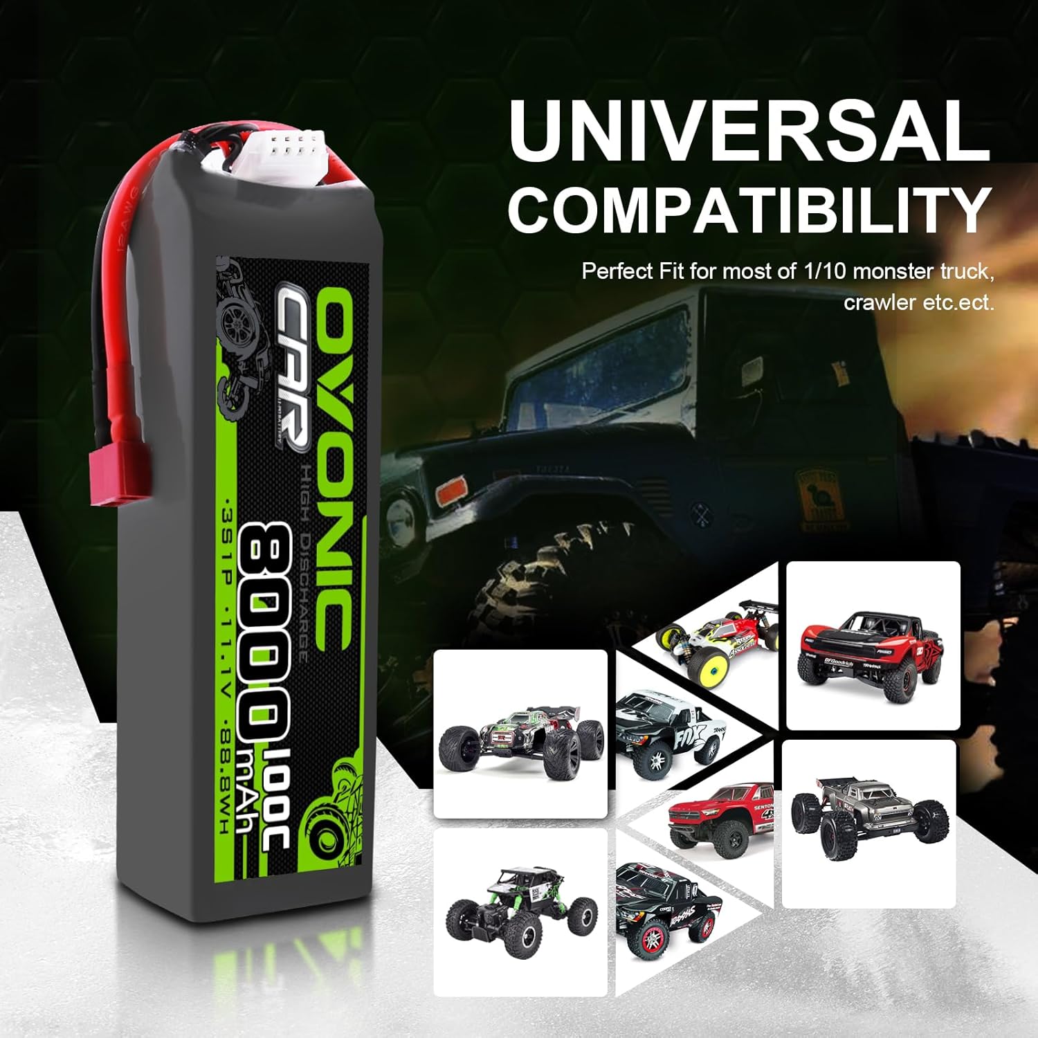 Ovonic Batteria Lipo 3S 11.1V 8000mAh 100C (2 pezzi) - immagine 3