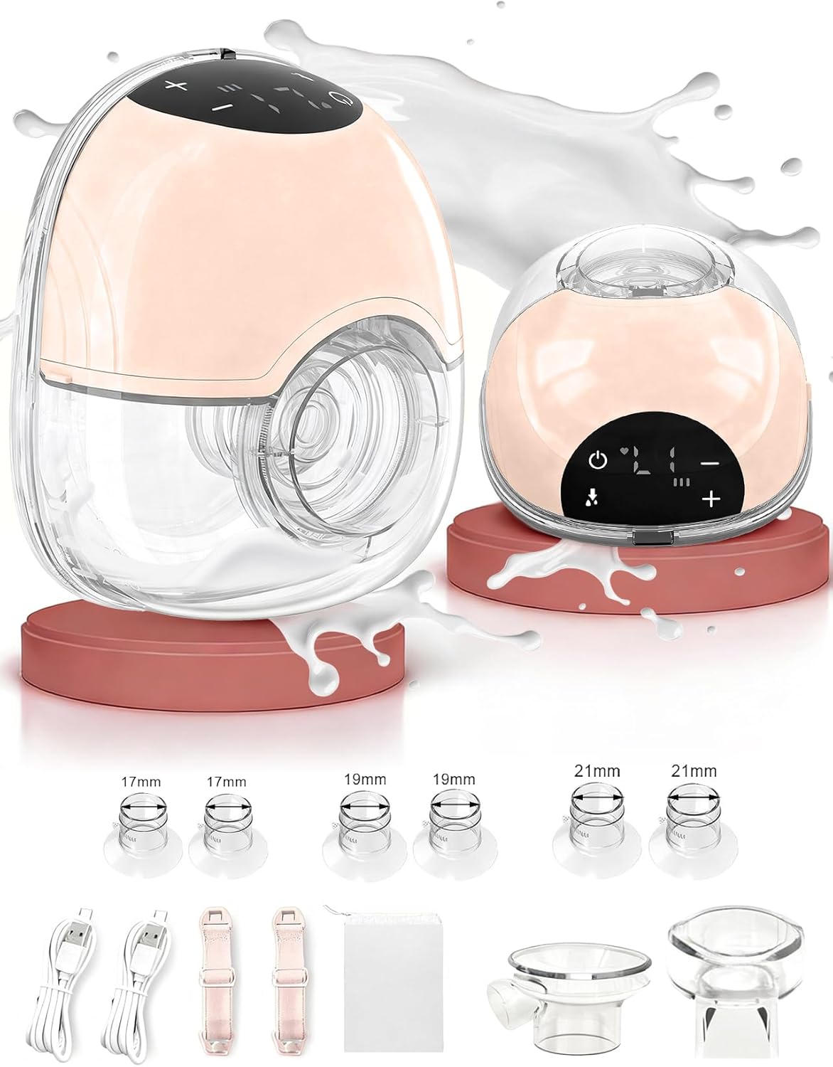 Tiralatte Elettrico Indossabile Doppio, Rosa - immagine 1