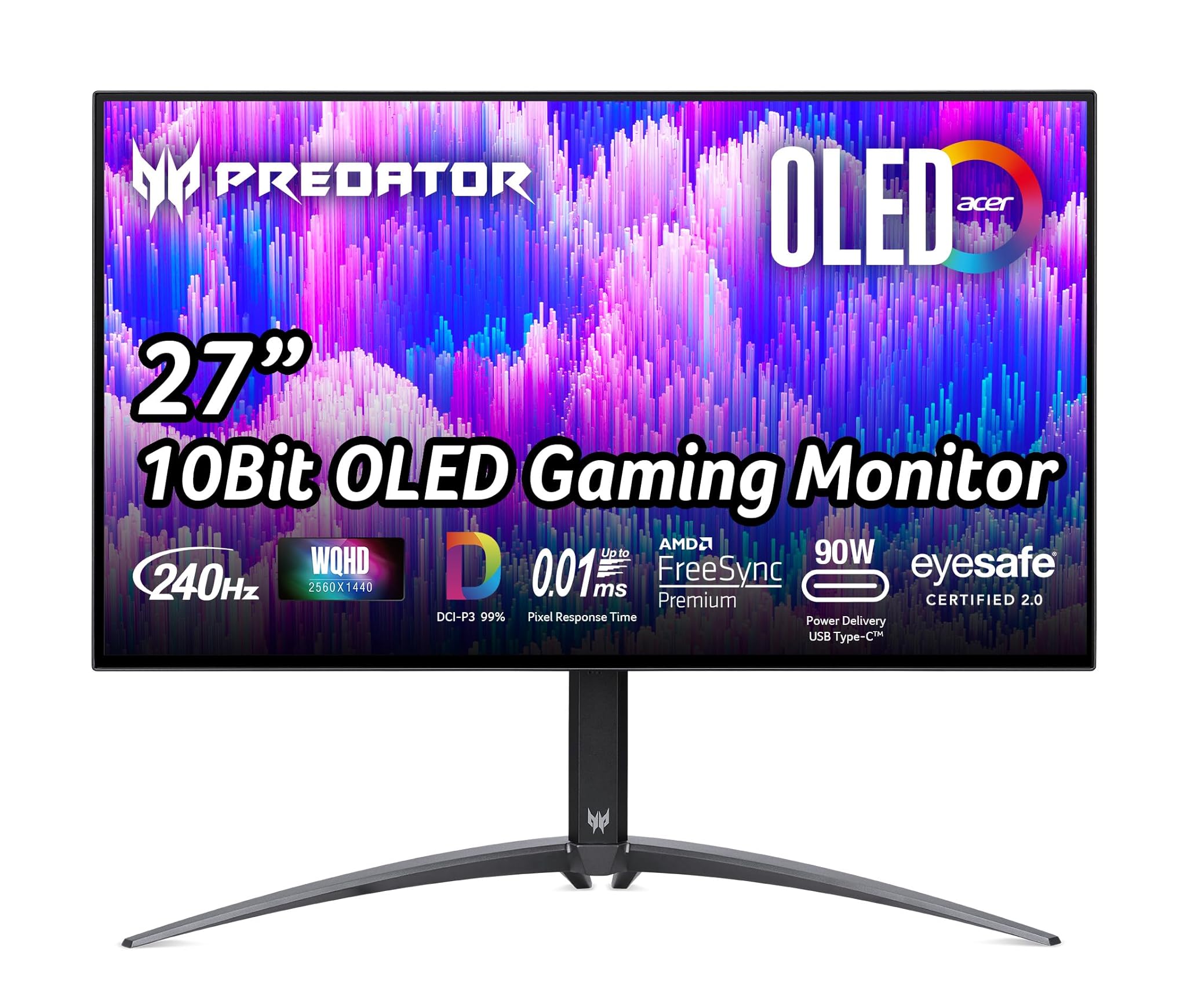 Acer Predator X27U, 67,3 cm (26,5 pollici), 240 Hz, FreeSync, OLED - DP, 2 x HDMI