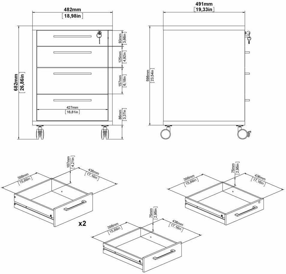Dmora Cassettiera Solange Multiuso Quercia - immagine 2