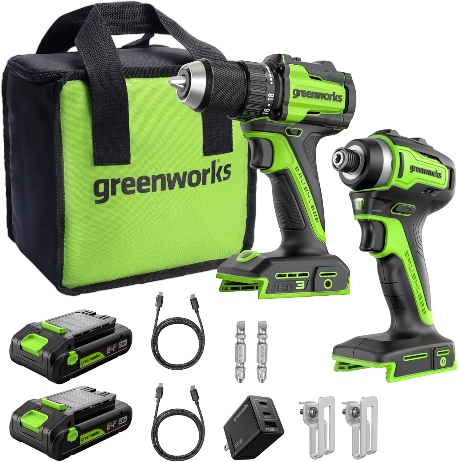 Greenworks 24V Trapano Avvitatore a Batteria Brushless - immagine 1