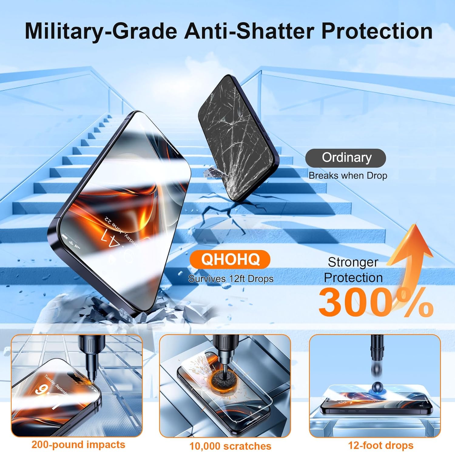 Qhohq 3 Pezzi Vetro Temperato per iPhone 17 Pro - immagine 3