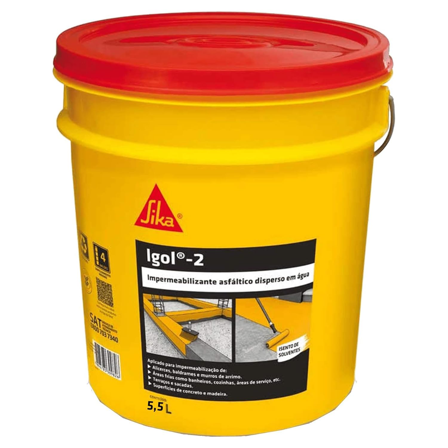 Sika Igol 2 - Pasta Bituminosa Impermeabile 5kg, Nero