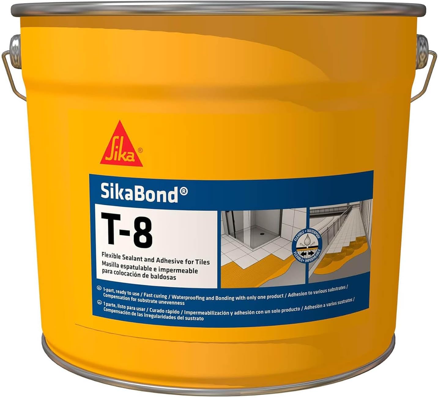 Sika SikaBond T8 - Adesivo Flessibile Impermeabilizzante 10L, Beige