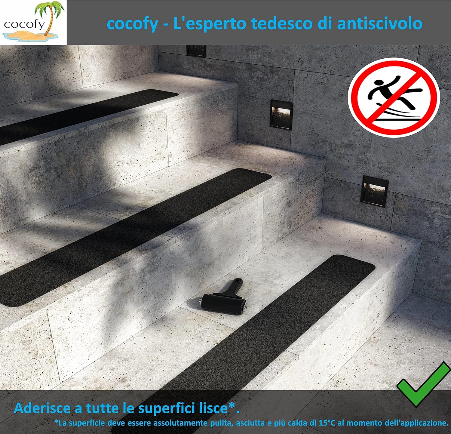 Strisce Antiscivolo per Scale (10 pezzi, 61x10 cm) - immagine 5