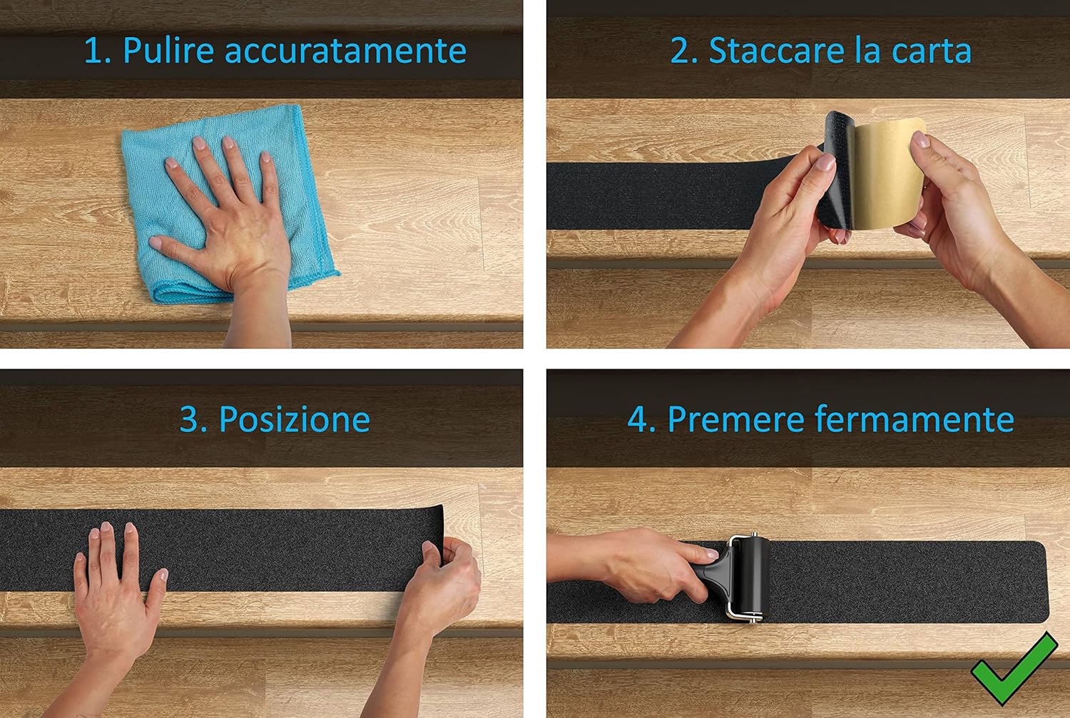 Strisce Antiscivolo per Scale (10 pezzi, 61x10 cm) - immagine 6