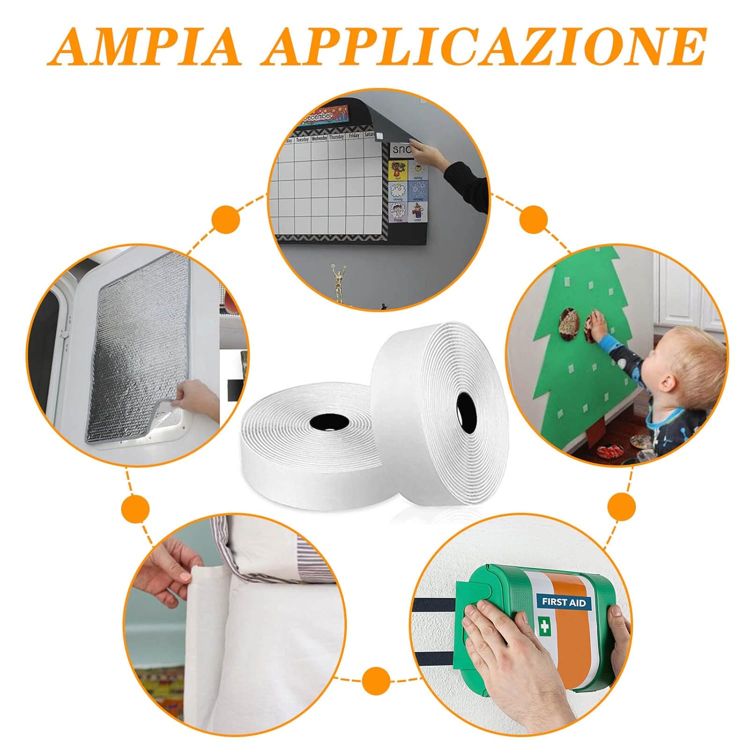 Blooven Nastro Adesivo Autoadesivo Forte 30mm x 3m, Bianco - immagine 4