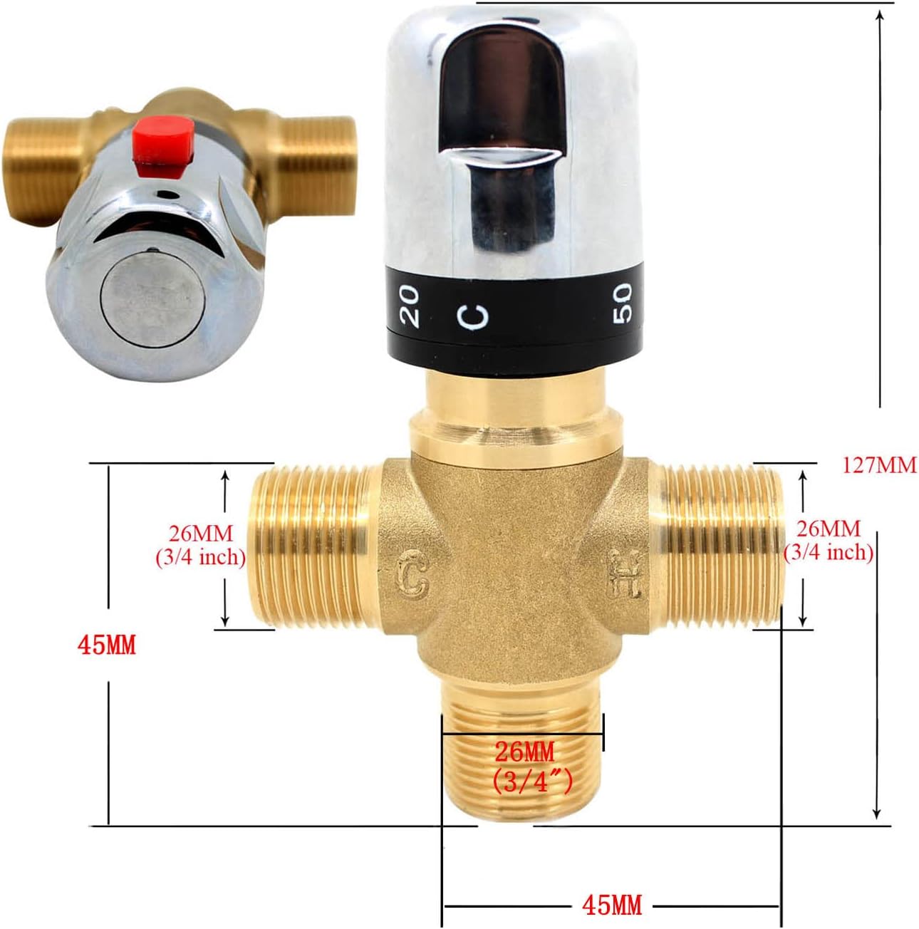 Valvola Miscelatrice Termostatica 3/4 a 3 Vie - immagine 2