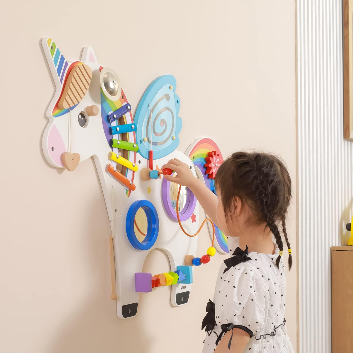 VIGA Toys Wall Activity Panel Unicorn, 44654 - immagine 5