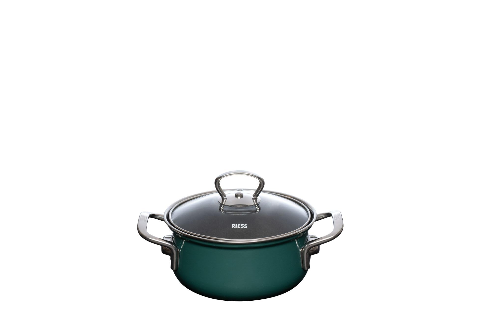 Riess Nouvelle TEAL - Casseruola Smaltata con Coperchio 16cm