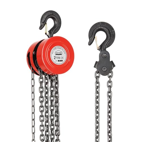 DEWINNER Paranco Manuale a Catena 2 Tonnellate, Rosso