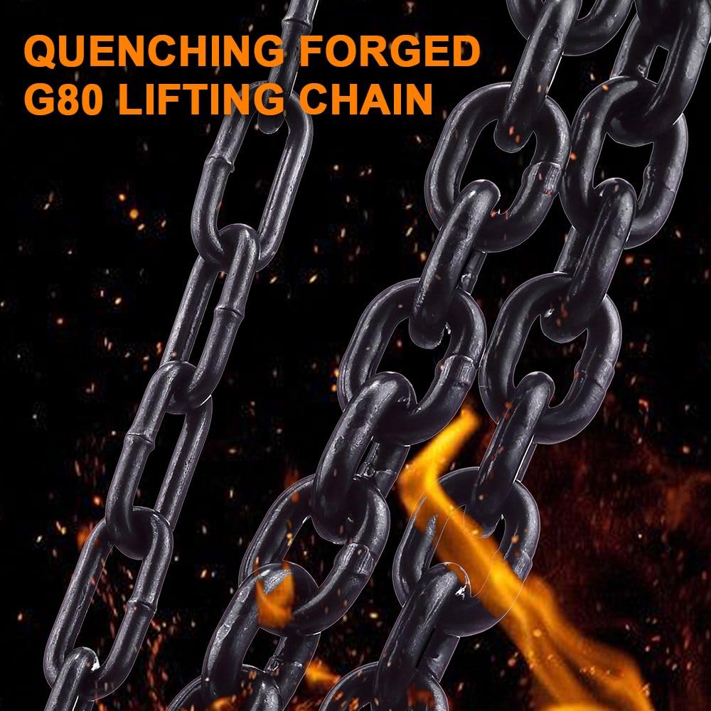 DEWINNER Paranco Manuale a Catena 2 Tonnellate, Rosso - immagine 5