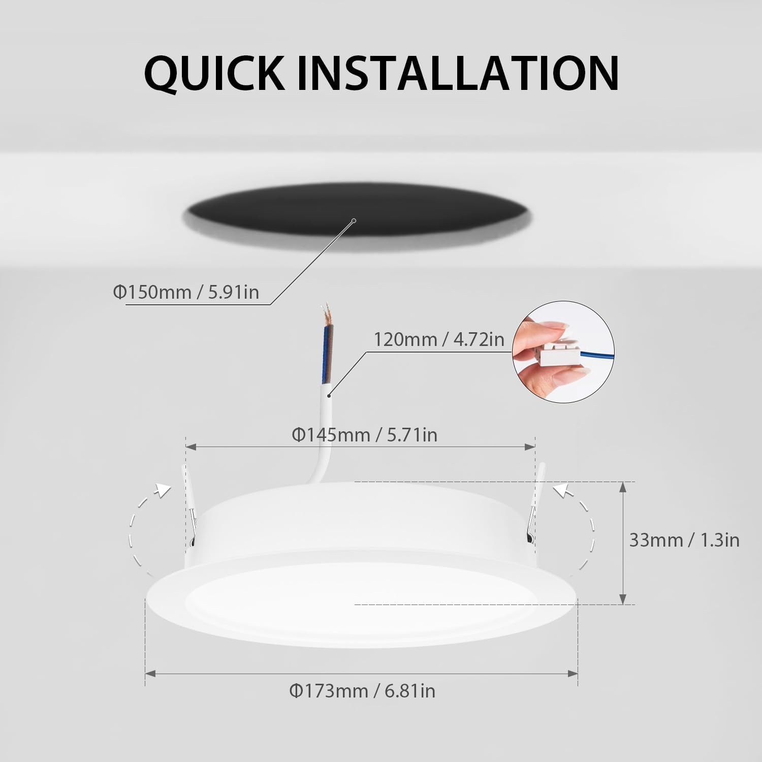 Lvwit Faretti LED da Incasso 18W 6500K, Set di 6 - immagine 4