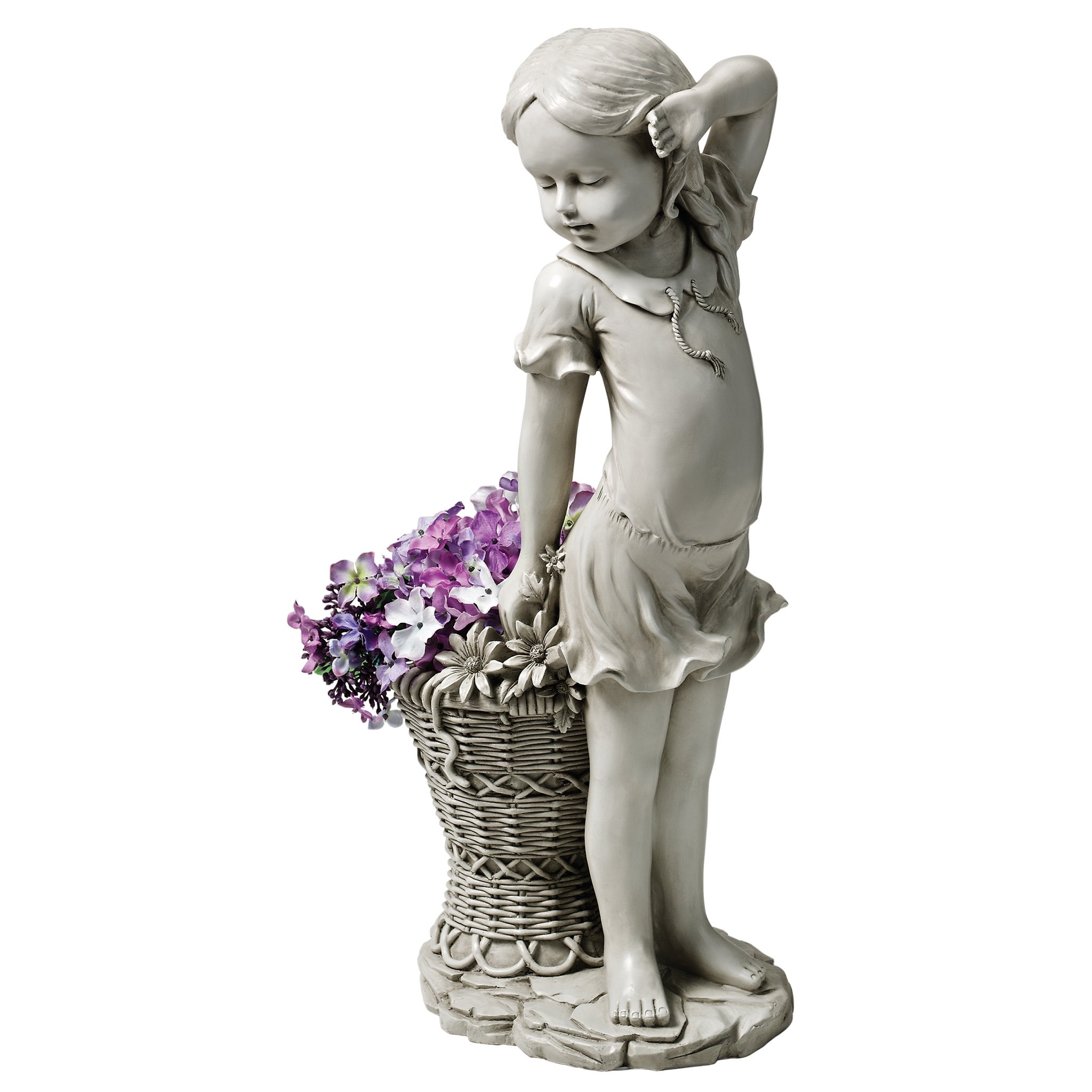 Design Toscano EU9294 Statua Frances, la Ragazza dei Fiori, off Bianco