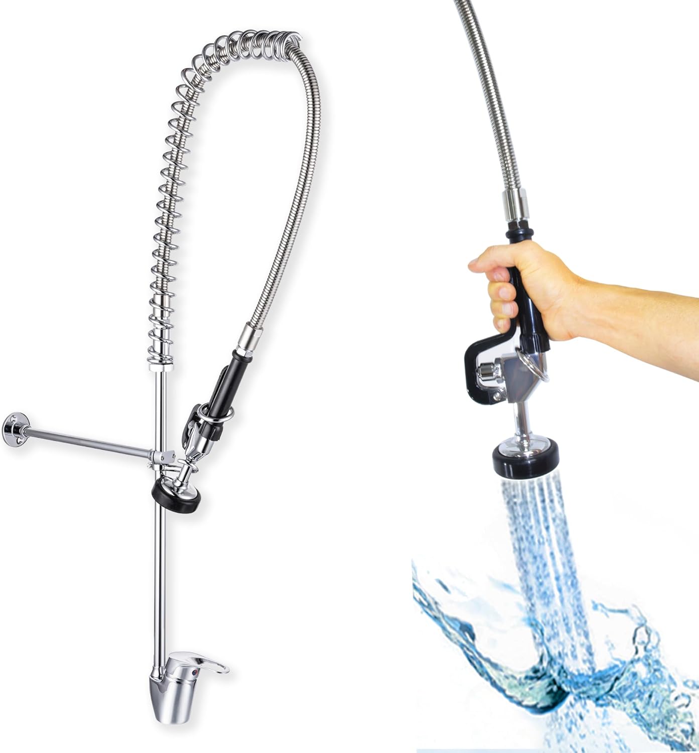 Rubinetto Industriale Monocomando con Doccetta Estensibile - immagine 1