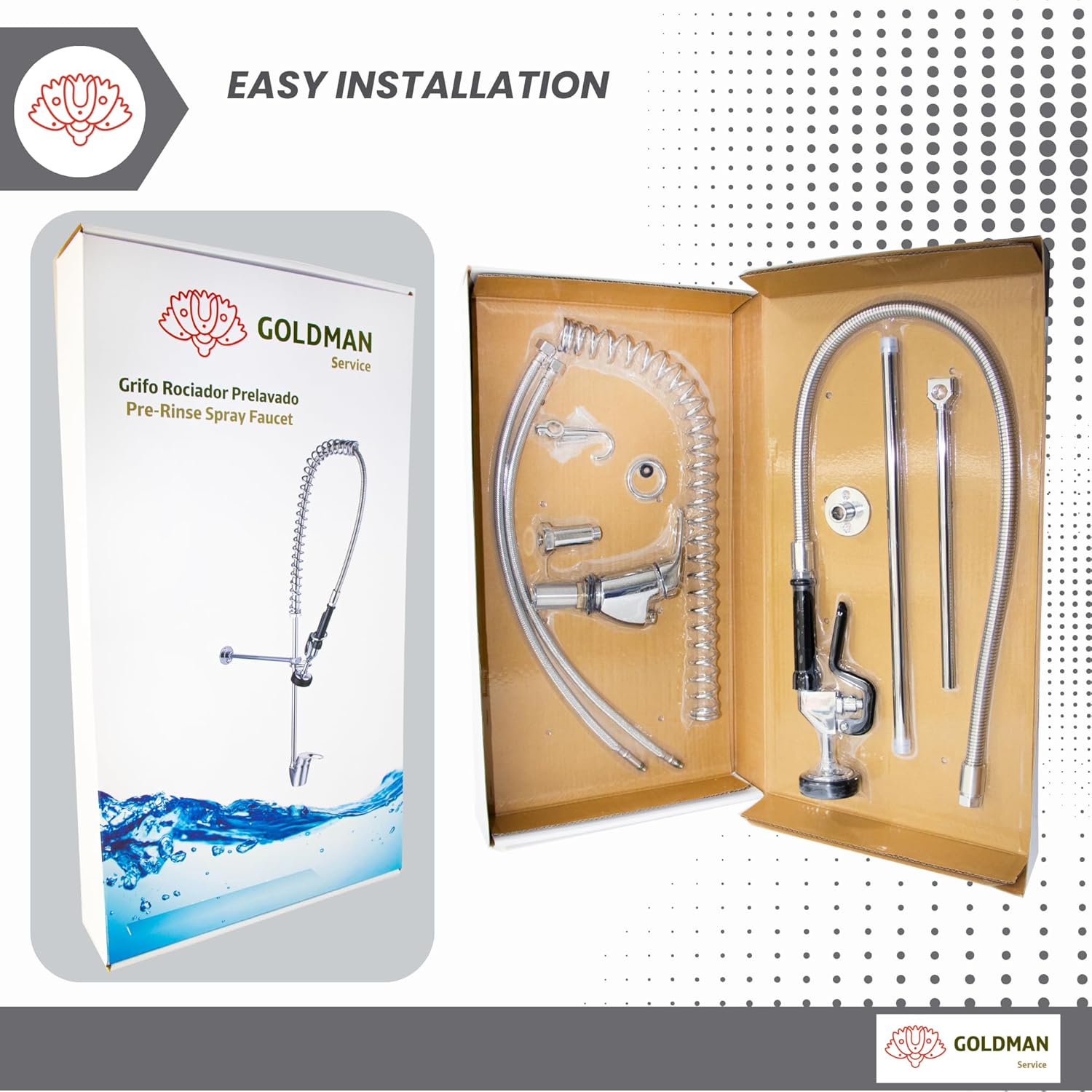 Rubinetto Industriale Monocomando con Doccetta Estensibile - immagine 5