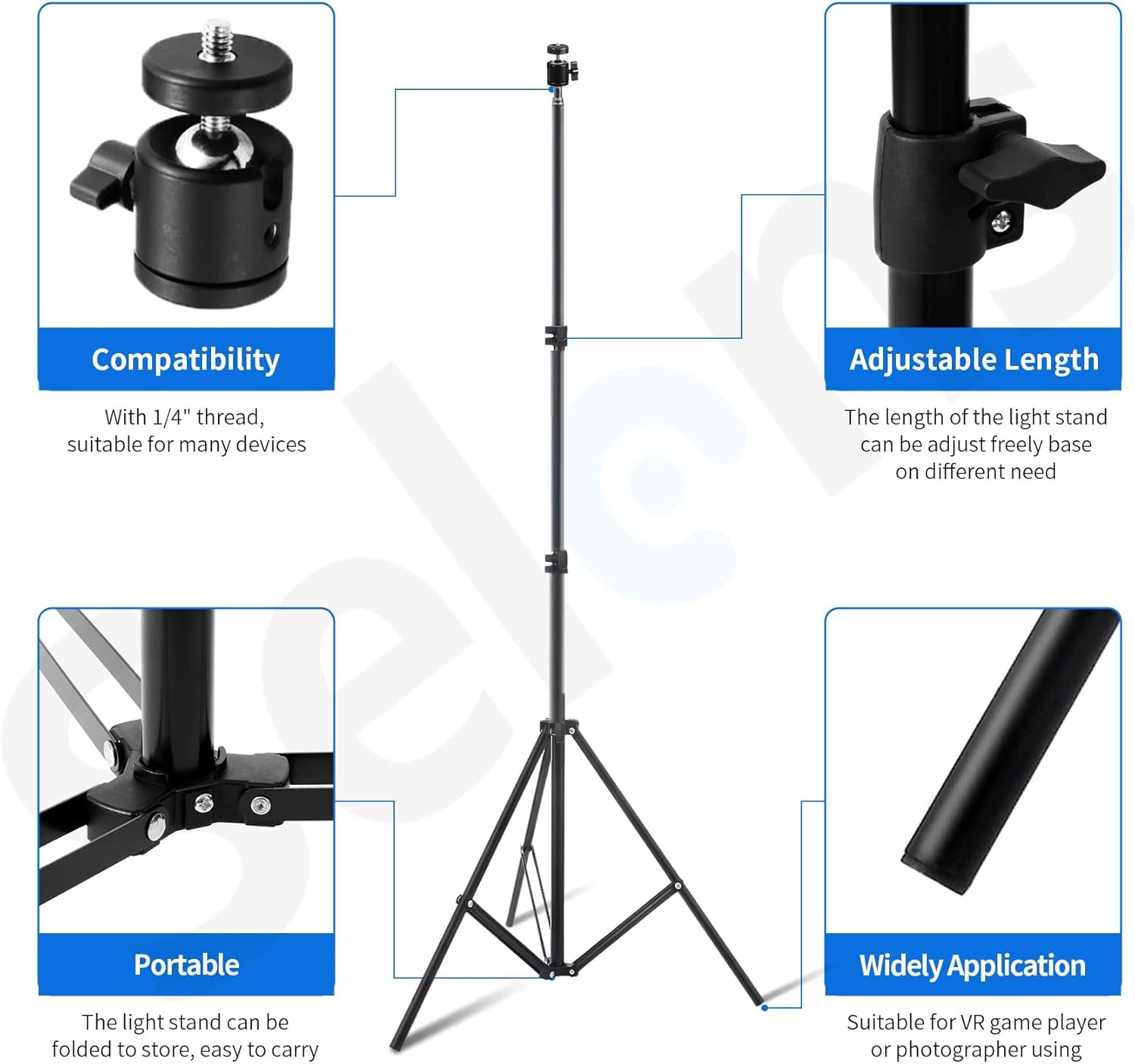 Selens Treppiedi per Luce 200cm, Kit 2 Pezzi - immagine 4