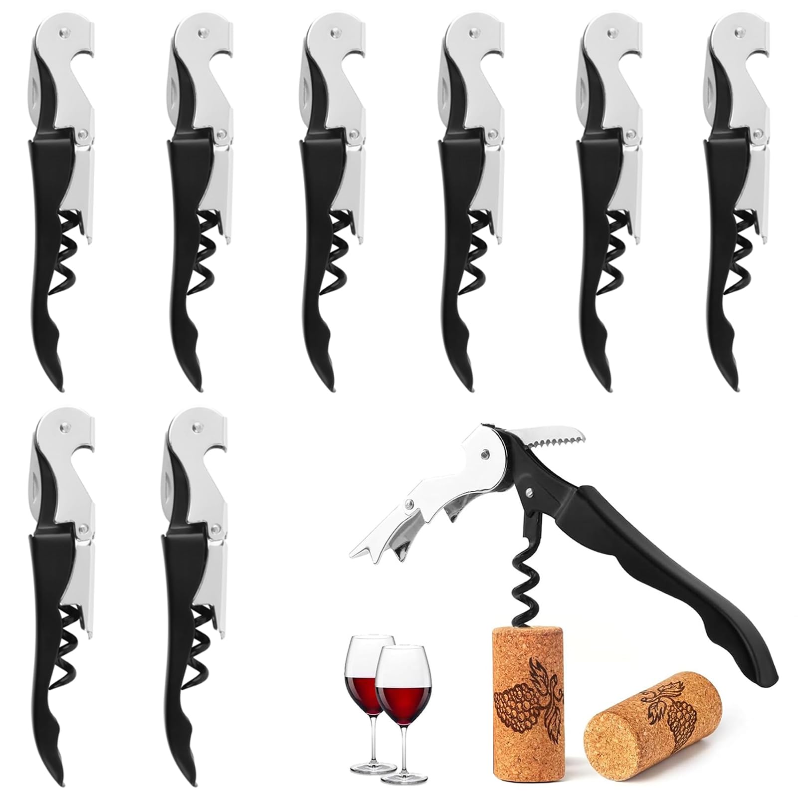 8 Pezzi Cavatappi Professionali da Sommelier