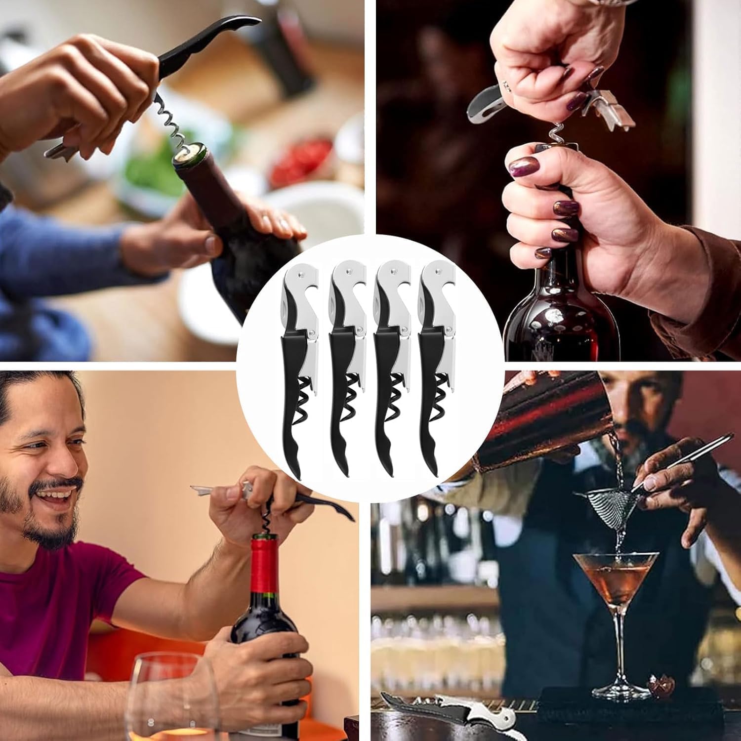 8 Pezzi Cavatappi Professionali da Sommelier - immagine 2