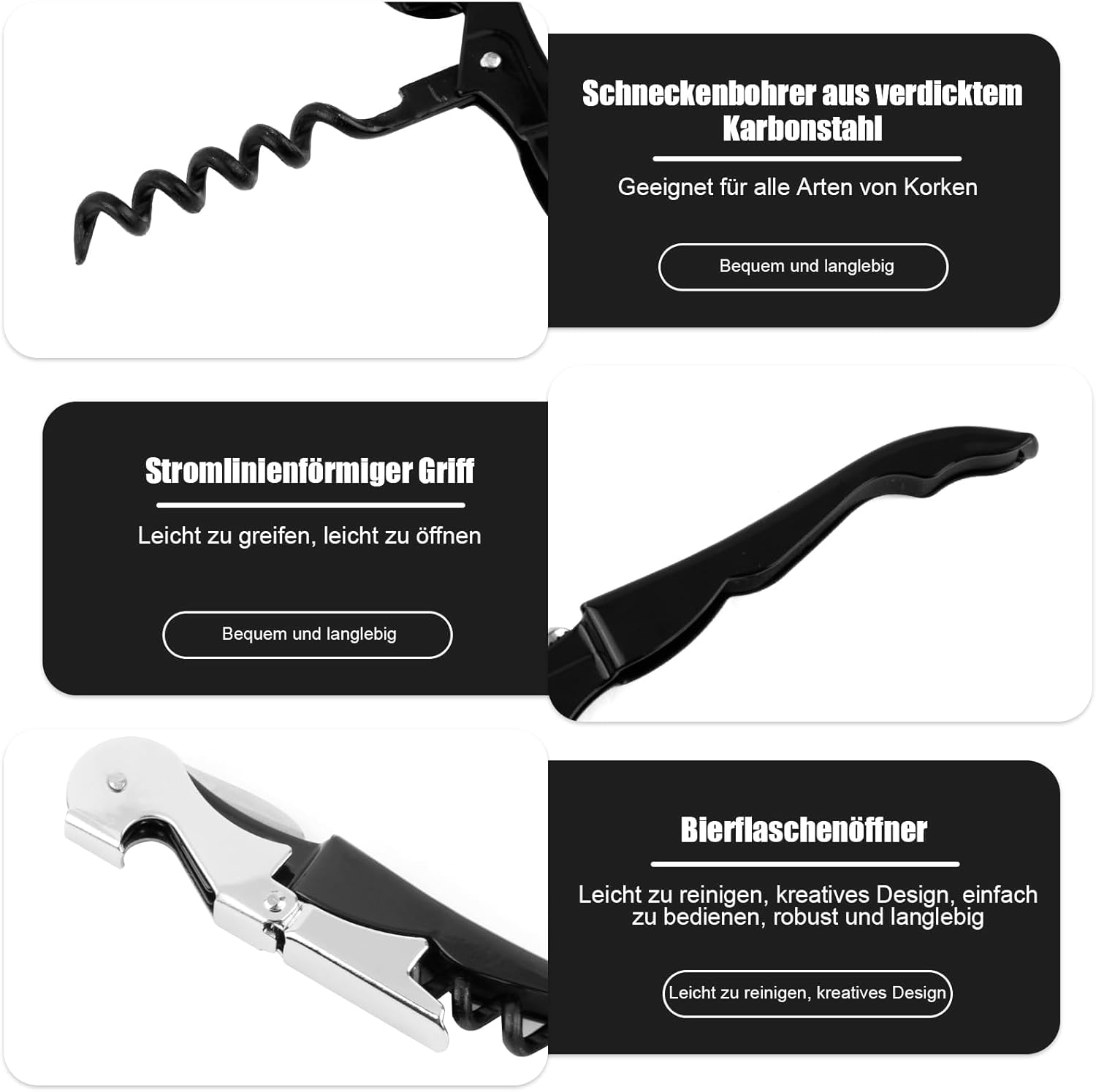 8 Pezzi Cavatappi Professionali da Sommelier - immagine 8