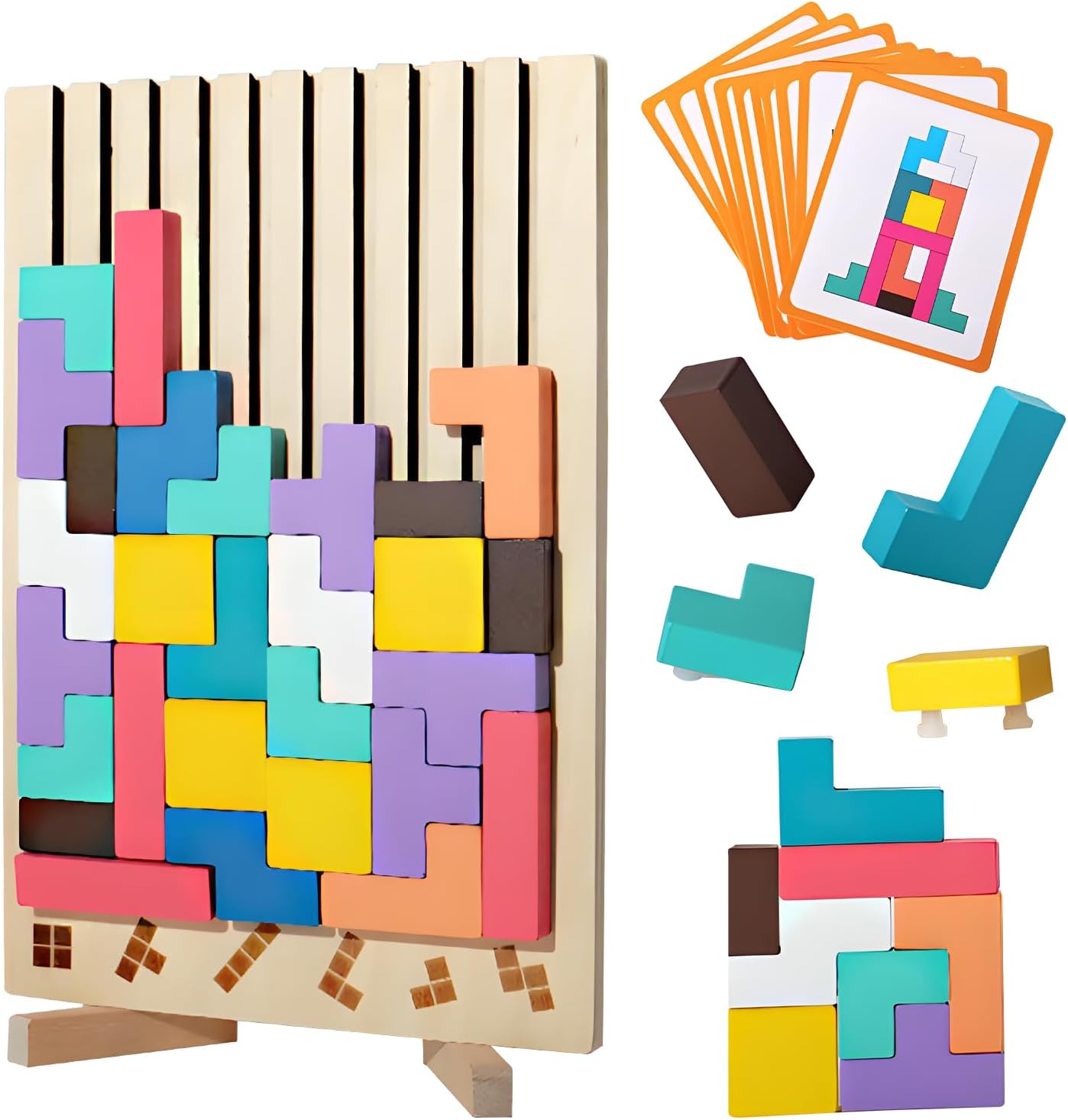 Puzzle di Legno Tetris - Giocattoli Educativi - immagine 1