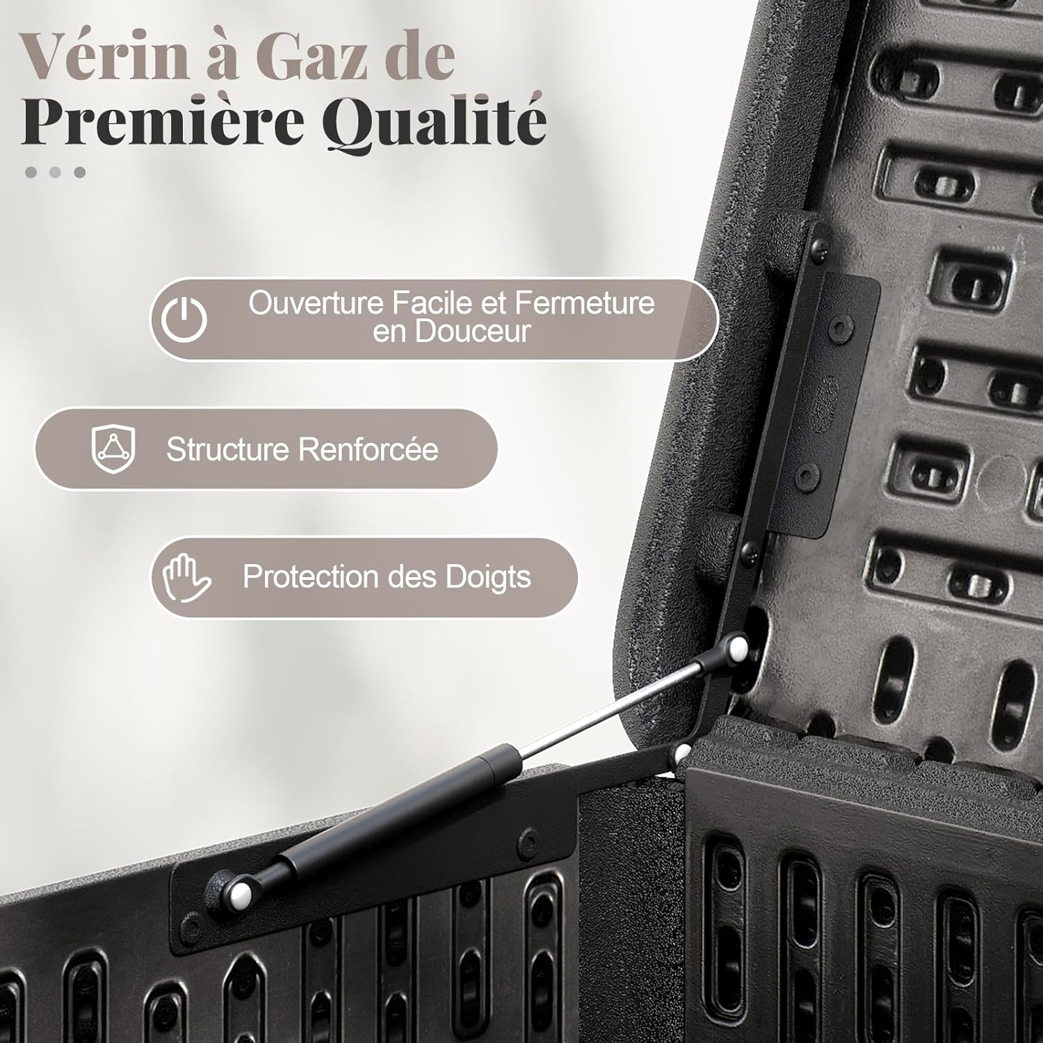 Goplus Baule da Giardino Esterno HDPE 378L, Nero - immagine 6