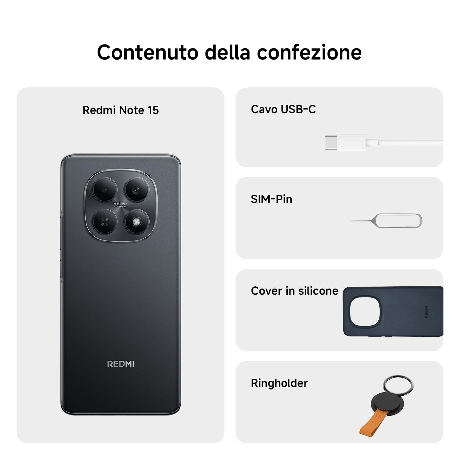 Xiaomi Redmi Note 15 - Smartphone 8+256GB, Nero - immagine 4