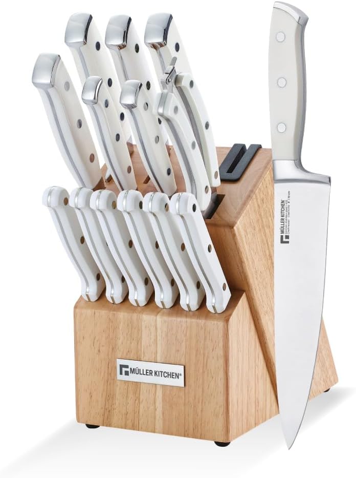 Muller Kitchen - Set Coltelli Acciaio INOX Tedesco 15pz