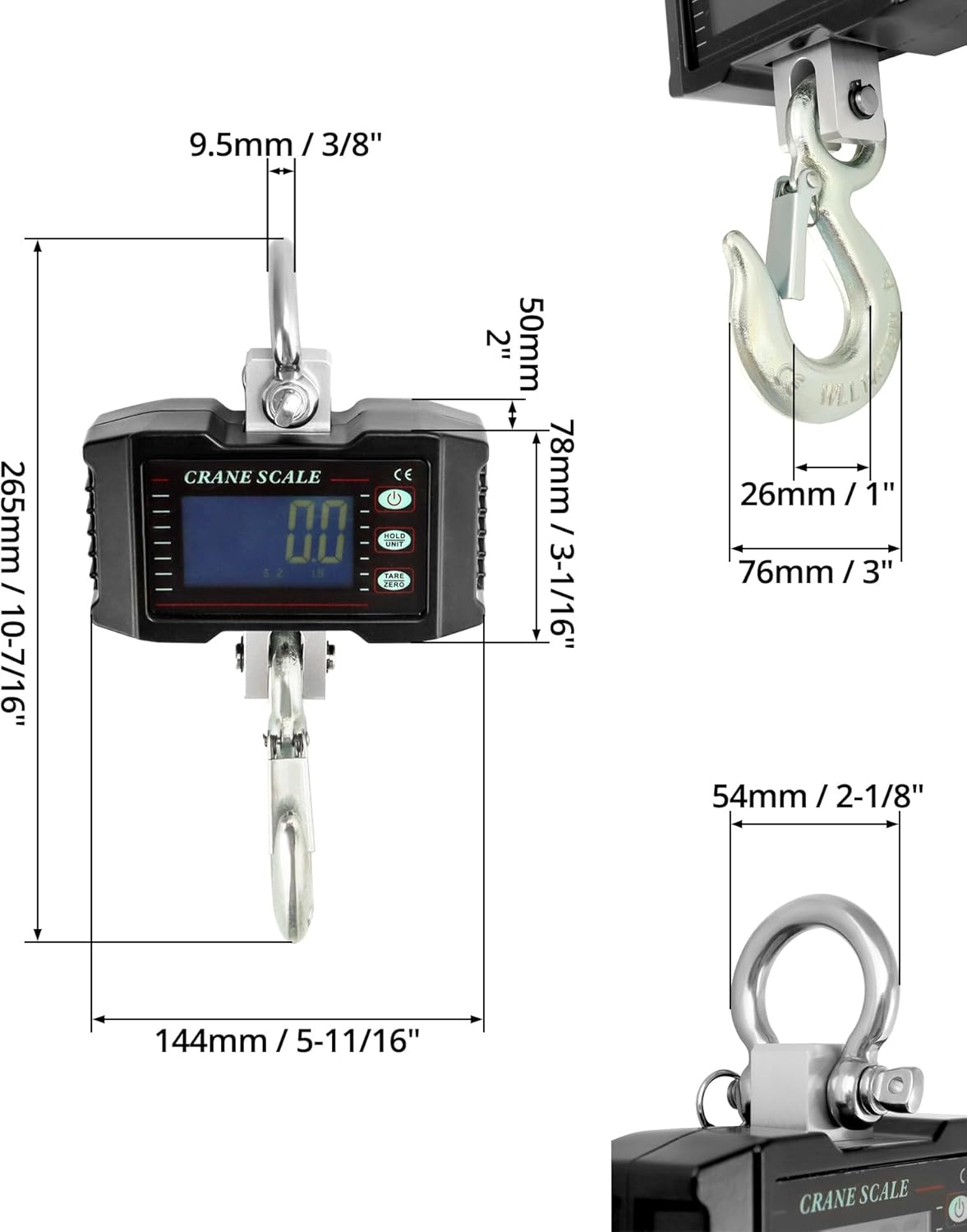 Qwork® Bilancia Sospesa Digitale 1000kg - immagine 6