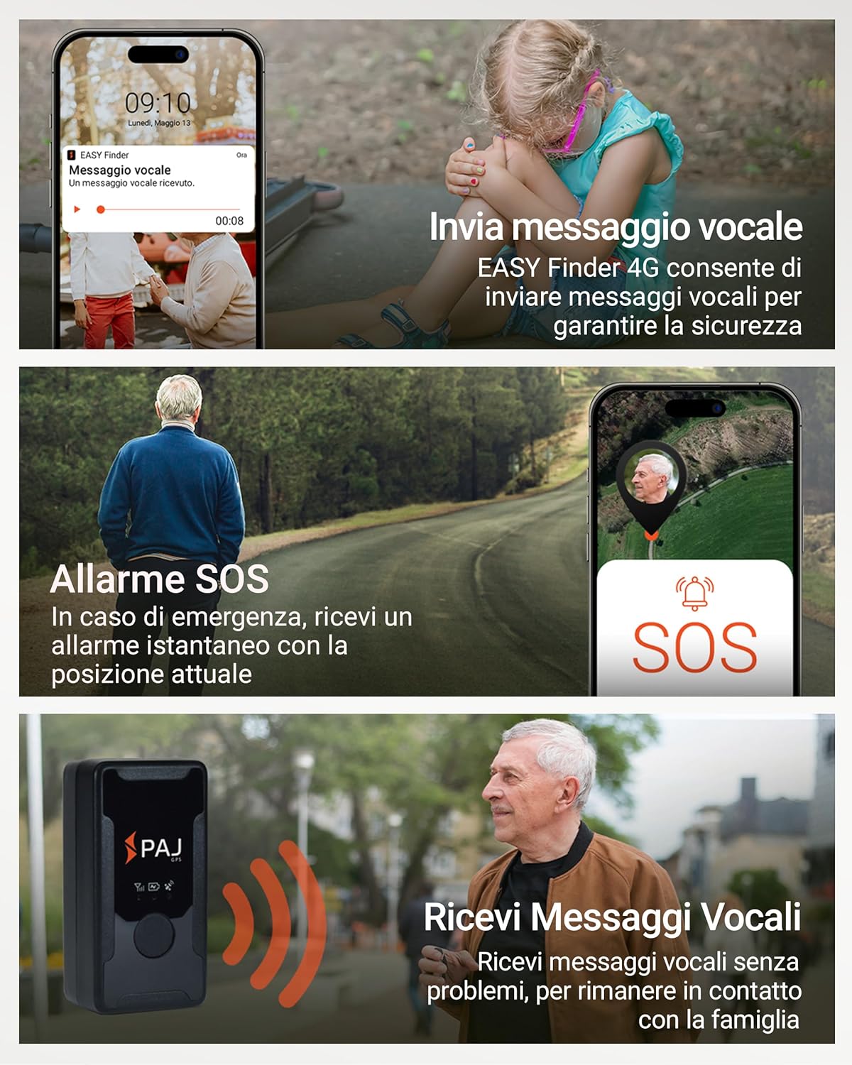 PAJ Easy Finder 4G - Localizzatore GPS con SOS - immagine 3